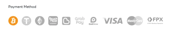 BK8 deposit methods in MYR: crypto, Touch n Go, Boost, GrabPay, DuitNow, Visa, Mastercard and FPX