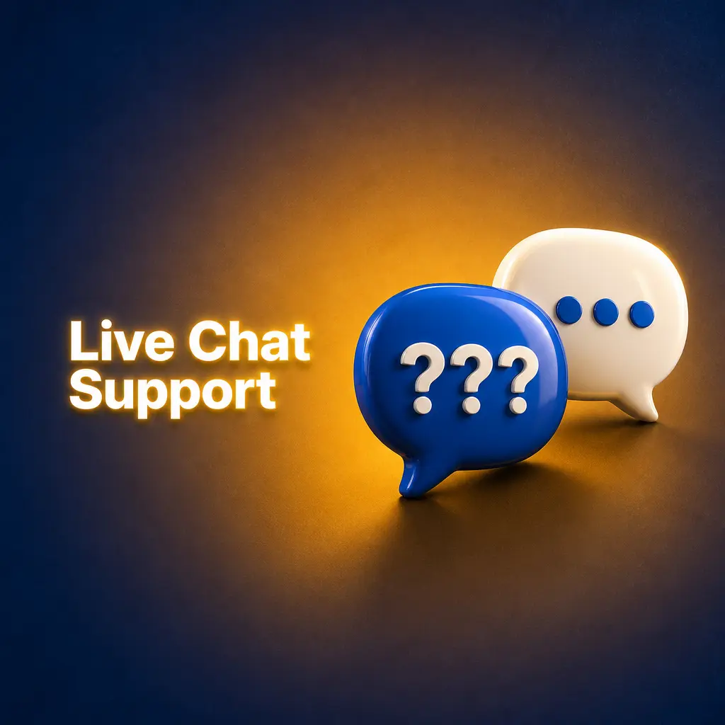 BK8 live chat support icon for instant help with account, payment, and game questions, available 24/7.