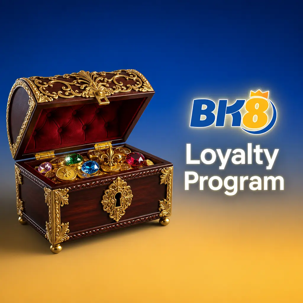 BK8 loyalty program dashboard showing Bronze to Diamond tiers, loyalty points, rebate rates, and VIP benefits.
