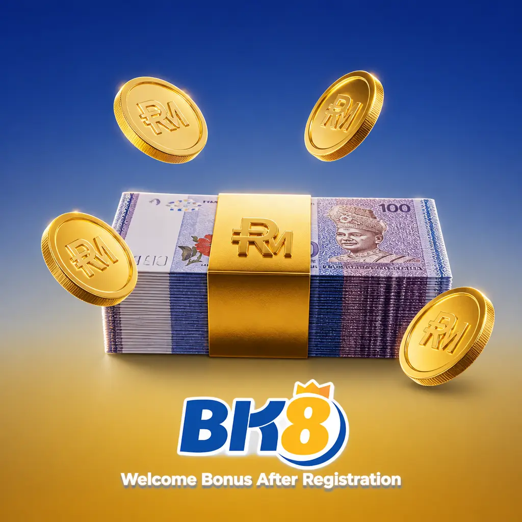 BK8 welcome bonus after registration: 288% casino bonus up to MYR 2,880 or 150% sportsbook bonus up to MYR 300