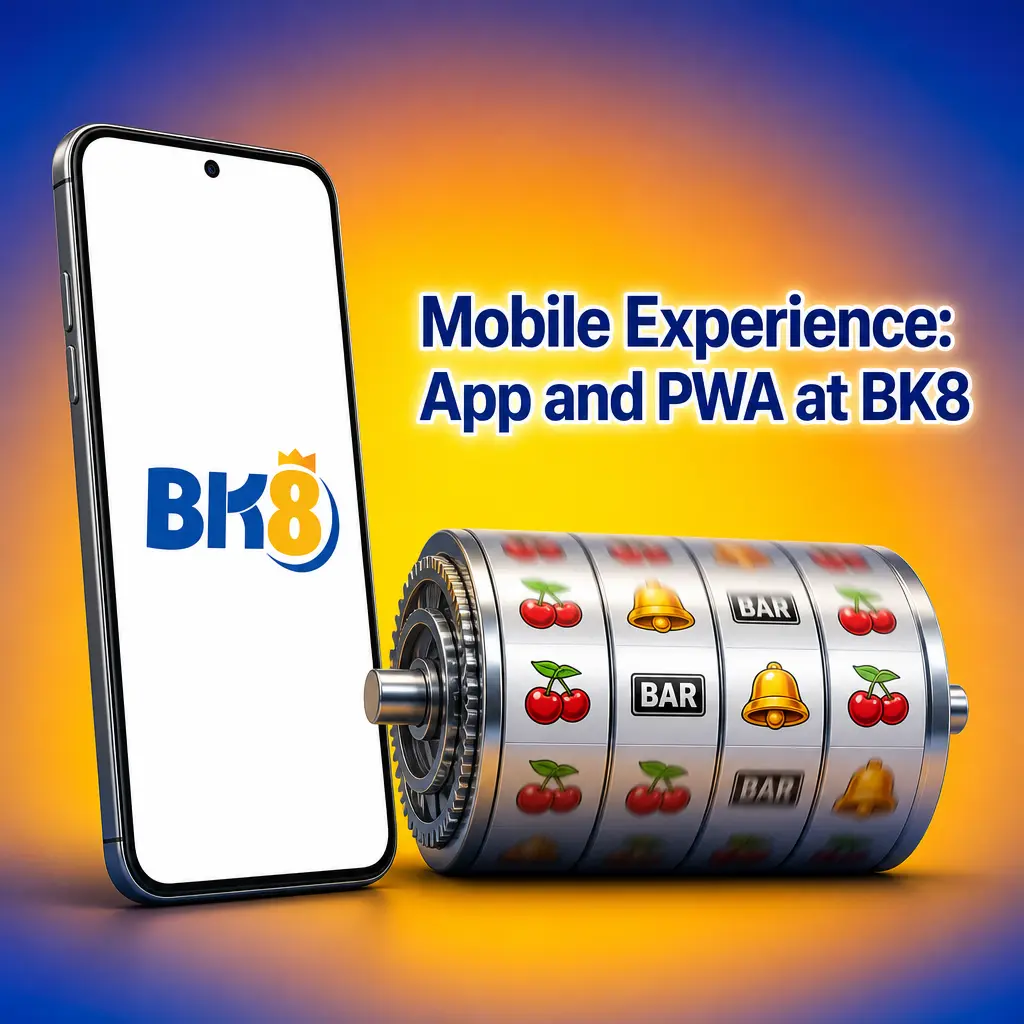 BK8 mobile PWA app versus browser version comparison showing data usage and load speed on Chrome and Safari