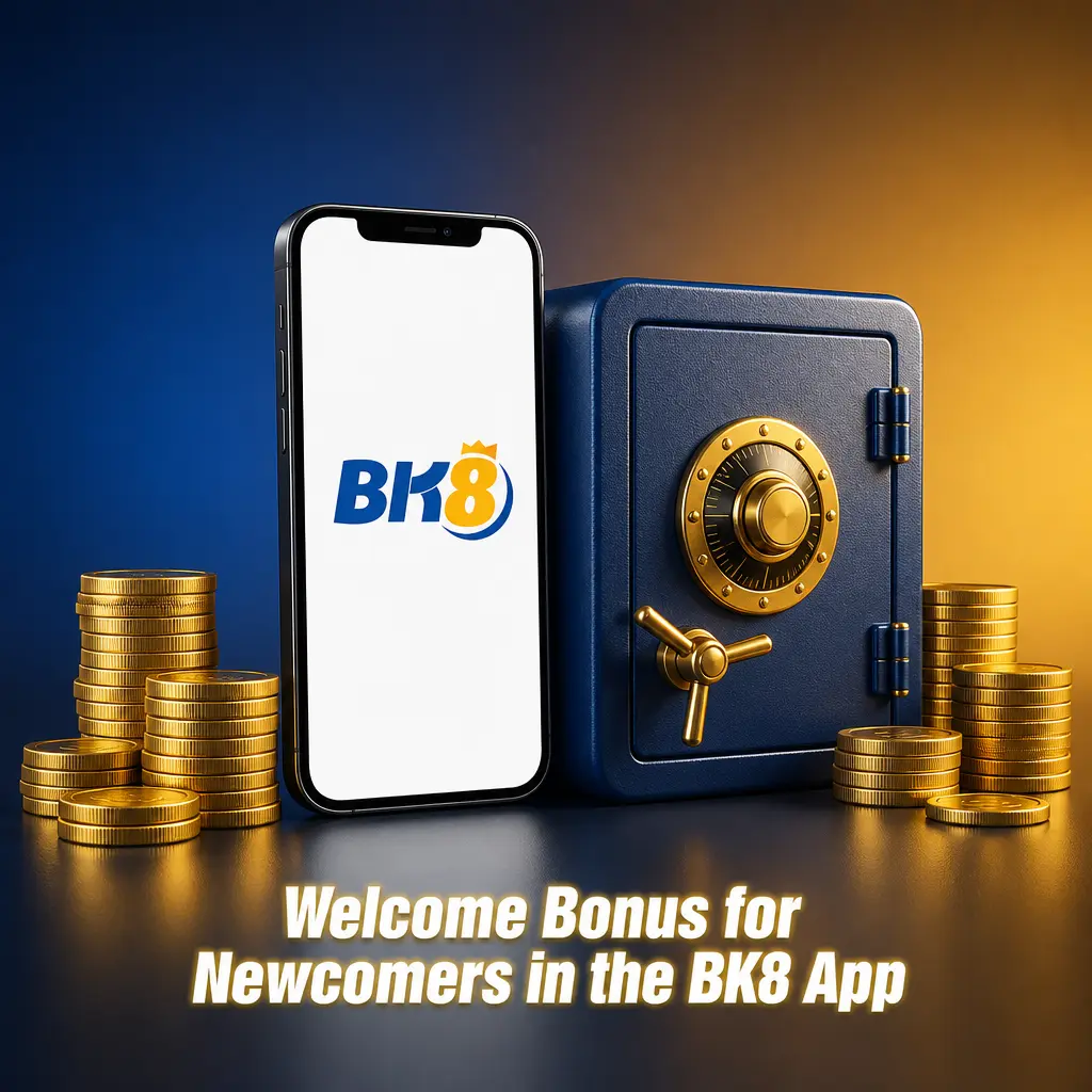 BK8 app welcome bonus screen showing Sports 288% and Casino 150% deposit match offers for new players